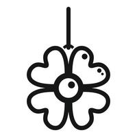 Clover amulet icon simple vector. Japan charm vector