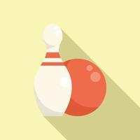 Bowling sport icon flat vector. Healthy gym vector