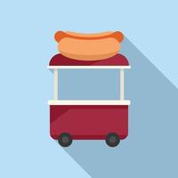 Hotdog cart icon flat vector. Food stand vector