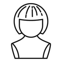 Female wig icon outline vector. Head style vector