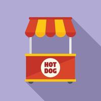 Hot dog stand icon flat vector. Street kiosk vector