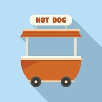 Bakery stand icon flat vector. Hot dog cart vector