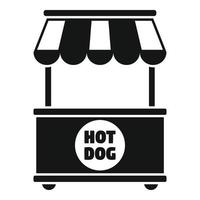 icono de puesto de perritos calientes vector simple. quiosco de la calle