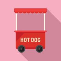 vector plano de icono de perro caliente rápido. carrito de comida