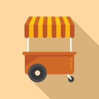 Snack cart icon flat vector. Market shop vector