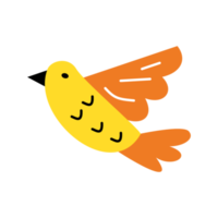 Cute bird in childish illustration png