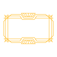 Art deco frame outline stroke in golden color for classy and luxury style. Premium vintage line art design element for copy space and banner template png