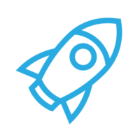 Rocket icon design for space design element theme png