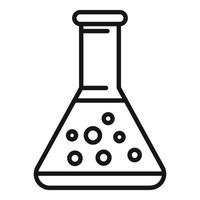 Chemical school flask icon outline vector. University study vector