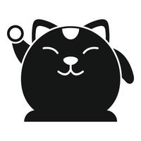 Lucky cat animal icon simple vector. Japan neko vector