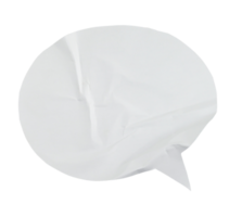 Paper bubble text in oval shape. Bubble speech in white crumpled paper texture. png