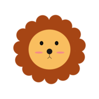 Cute lion character illustration design png