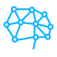 Brain networking icon design for Artificial intelligence technology theme png