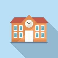 School building icon flat vector. Degree education vector