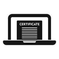 Online certificate icon simple vector. Degree education vector