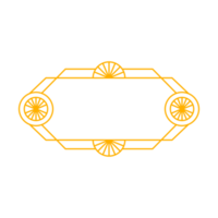 Art-Deco-Rahmenumrissstrich in goldener Farbe für edlen und luxuriösen Stil. Premium-Vintage-Line-Art-Design-Element für Kopierraum und Banner-Vorlage png