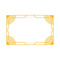 Art-Deco-Rahmenumrissstrich in goldener Farbe für edlen und luxuriösen Stil. Premium-Vintage-Line-Art-Design-Element für Kopierraum und Banner-Vorlage png