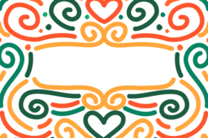 Cinco de mayo line art pattern for copy space. Colorful swirl outline for poster and banner. png