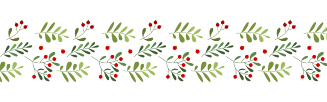 Leaves and flowers pattern for Christmas decoration png