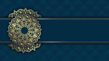 luxury mandala background, blue and gold, design vector video