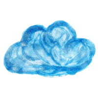 forme de nuages aquarelle transparente. nuage dessiné à la main png