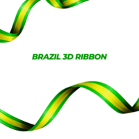 Ribbon with brazil flag color 3d png