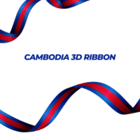 Ribbon with cambodia flag color 3d png