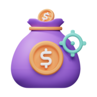 diseño de icono 3d objetivo de ingresos png