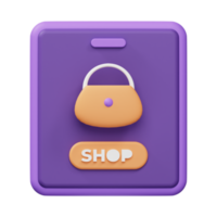 diseño de icono 3d de compras móviles png