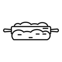 vector de contorno de icono de rodillo de masa. harina de pan