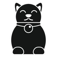 icono de gato de amuleto de la suerte vector simple. año de japón