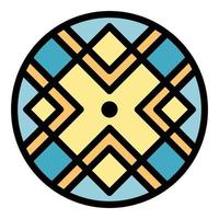 Alchemy circle icon color outline vector