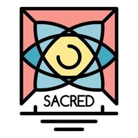 Sacred alchemy icon color outline vector