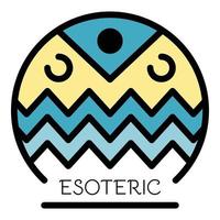 Esoteric alchemy icon color outline vector