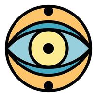 vector de contorno de color de icono de ojo misterioso