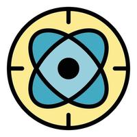 Circle atom alchemy icon color outline vector