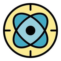 Circle atom alchemy icon color outline vector