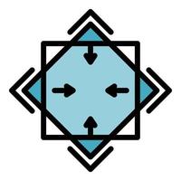 Alchemy square icon color outline vector