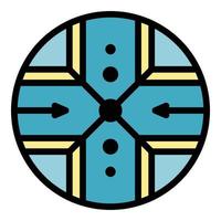 Alchemy cross icon color outline vector