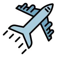 Airplane icon color outline vector
