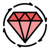 Diamond rating customer icon color outline vector