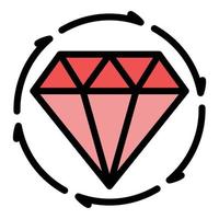 Diamond rating customer icon color outline vector