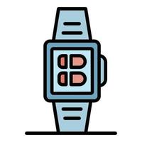 Smart watch interface icon color outline vector