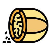 Nutmeg icon color outline vector