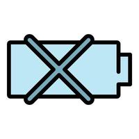 Recycling battery icon color outline vector