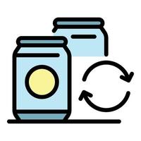 Recycling tin can icon color outline vector