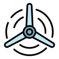 Eco air fan icon color outline vector