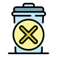 Garbage bin icon color outline vector