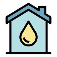 House with a drop icon color outline vector