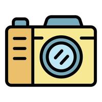 Photo camera icon color outline vector